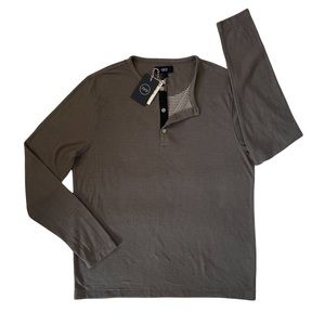 1901 Nordstrom Striped Long Sleeve Slub Double Knit Henley Shirt NWT